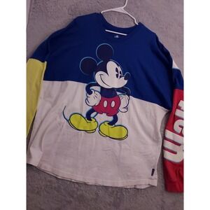 Disney Spirit Jersey Womens 2XL XXL Colorblock Oversized Colorful Mickey Mouse